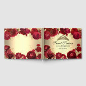 Gepersonaliseerde Elegante Bloemen Rood Goud Sweet Gastenboek (Volledig)