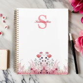 Gepersonaliseerde Elegante Bloemen Schattige Meisj Planner