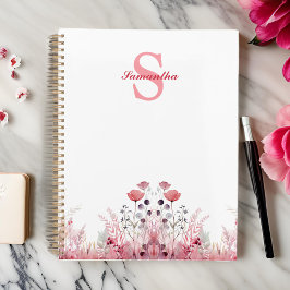Gepersonaliseerde Elegante Bloemen Schattige Meisj Planner