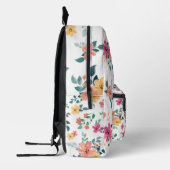 Gepersonaliseerde Elegante Boho Floral Wildflower Bedrukte Rugzak (Links)