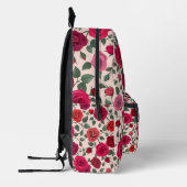 Gepersonaliseerde Elegante Boho Red Floral Wildflo Bedrukte Rugzak (Links)