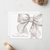 Gepersonaliseerde Elegante Boog Naam Monogram Notitiekaartje (Voorkant / Achterkant in situ)