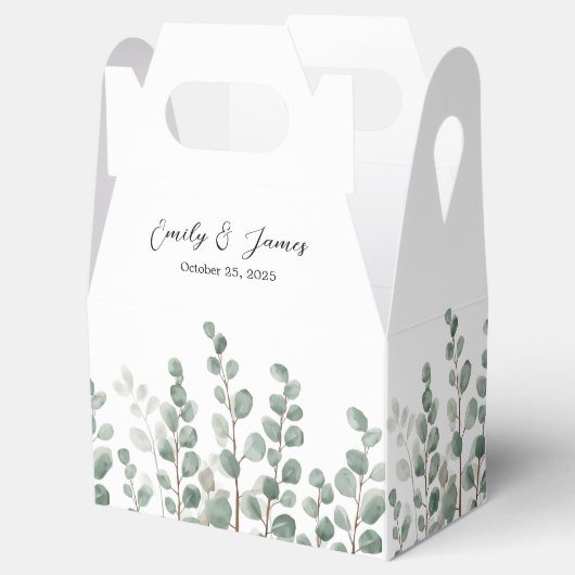 Gepersonaliseerde Elegante Botanische Trouwgunstbo Bedankdoosjes (Geopend)