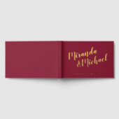 Gepersonaliseerde Elegante Bourgogne Rood en Goude Gastenboek (Volledig)