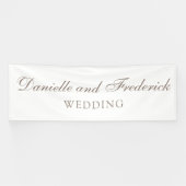 Gepersonaliseerde elegante bruiloft grote teken spandoek (Horizontaal)