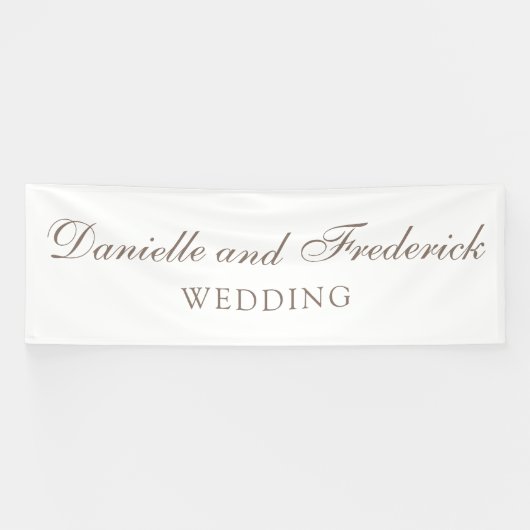Gepersonaliseerde elegante bruiloft grote teken spandoek (Horizontaal)