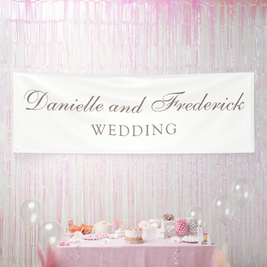 Gepersonaliseerde elegante bruiloft grote teken spandoek (Feest)