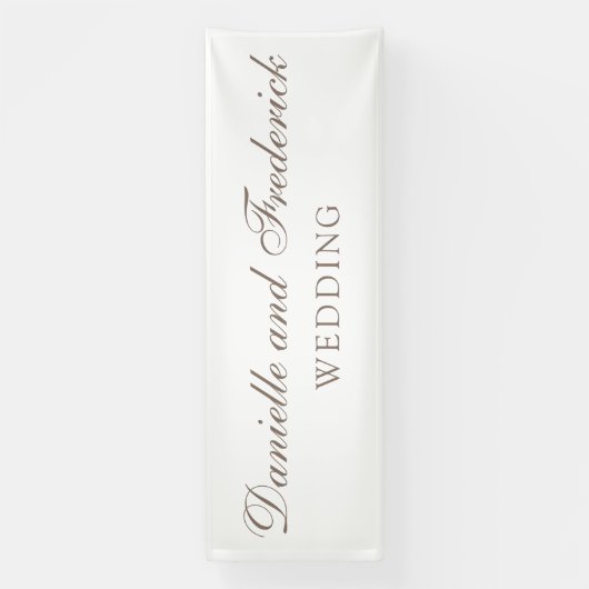 Gepersonaliseerde elegante bruiloft grote teken spandoek (Verticaal)