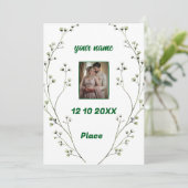 Gepersonaliseerde elegante bruiloft uitnodiging (Staand voorkant)