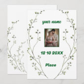 Gepersonaliseerde elegante bruiloft uitnodiging (Voorkant / Achterkant)