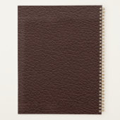 Gepersonaliseerde elegante bruine leder-masculine planner (Achterkant)