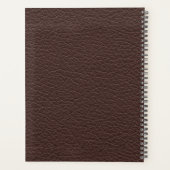 Gepersonaliseerde elegante bruine leder-masculine planner (Achterkant)