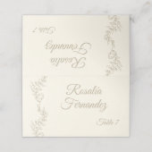 Gepersonaliseerde Elegante Champagne Tafeltoewijzi Plaatskaartje (Buitenkant ongevouwen)