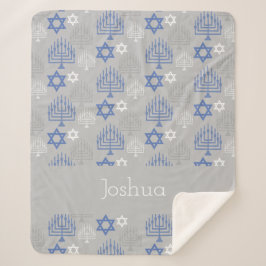 Gepersonaliseerde elegante Chanoeka vakantie patro Sherpa Deken