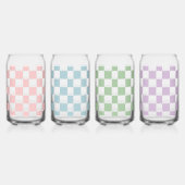 Gepersonaliseerde Elegante Check Patten Vier kleur Blikvorm Glas (Rechts)