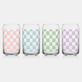 Gepersonaliseerde Elegante Check Patten Vier kleur Blikvorm Glas (Links)