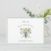 Gepersonaliseerde Elegante Chic Daisies Bow Bloeme Kaart (Staand voorkant)