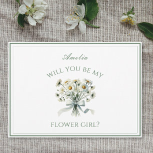 Gepersonaliseerde Elegante Chic Daisies Bow Bloeme Kaart