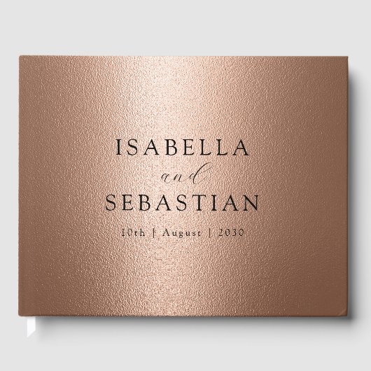 Gepersonaliseerde Elegante Chic Koper Gastenboek (Voorkant)