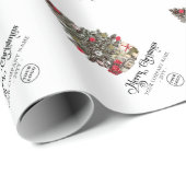 Gepersonaliseerde Elegante Corporate Logo Kerstboo Cadeaupapier (Rol Hoek)