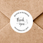 Gepersonaliseerde elegante dank u bruiloft gunst ronde sticker