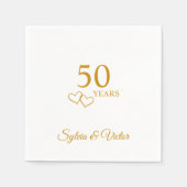 Gepersonaliseerde Elegante Eenvoudige 50ste Jubile Servet (Voorkant)