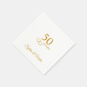 Gepersonaliseerde Elegante Eenvoudige 50ste Jubile Servet (Hoek)