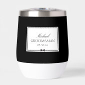 Gepersonaliseerde Elegante Eenvoudige Bowtie Groom (Voorkant)