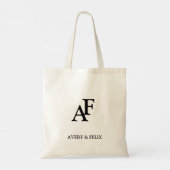 Gepersonaliseerde Elegante Eenvoudige Trouwmonogra Tote Bag (Achterkant)