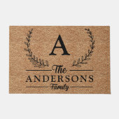 Gepersonaliseerde elegante en stijlvolle familiena deurmat (Voorkant)
