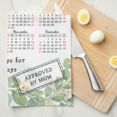 Gepersonaliseerde Elegante Eucalyptus 2026 Kalende Theedoek (Quarter Fold)