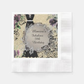 Gepersonaliseerde Elegante Fabulous 50th Birthday Servet (Voorkant)