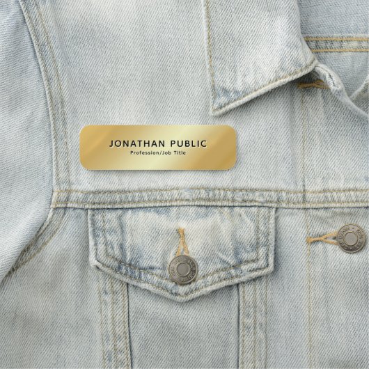 Gepersonaliseerde elegante Faux Gold Metallic look Naamplaatje (In situ)