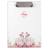 Gepersonaliseerde Elegante Floral minimalistische  Klembord (Voorkant)