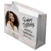 Gepersonaliseerde elegante foto geschenkzak groot cadeauzakje (Voorkant Gekanteld)