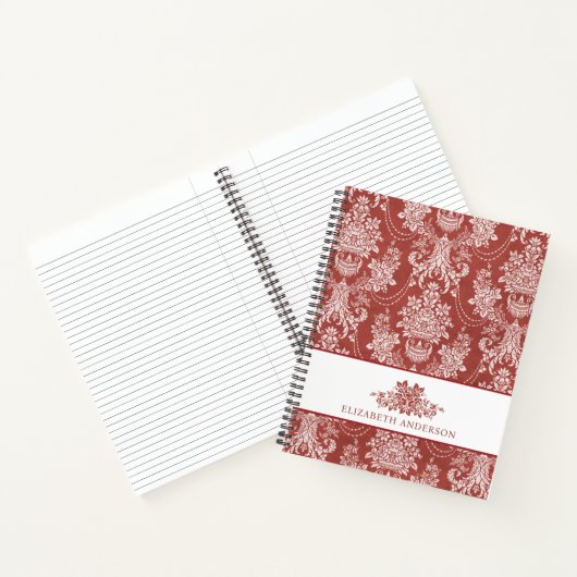 Gepersonaliseerde elegante  Franse Toile Notitieboek (Binnen)