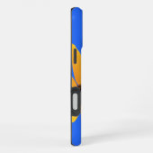 Gepersonaliseerde Elegante Gele Bloem op Royal Blu iPhone Hoesje (Rechterkant)