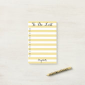 Gepersonaliseerde elegante gestreepte checklist om post-it® notes (Op bureau)