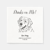 Gepersonaliseerde Elegante Golden Retriever Hond H Servet (Voorkant)