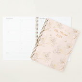 Gepersonaliseerde Elegante Gouden Bloemen Wekelijk Planner (Display)