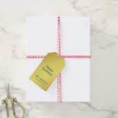 Gepersonaliseerde elegante gouden geel gelukkige v cadeaulabel (Met Touw)