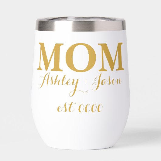 Gepersonaliseerde elegante gouden mama est moederd (Achterkant)