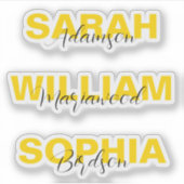 Gepersonaliseerde Elegante Gouden Naam Stickers Vi (Voorkant)