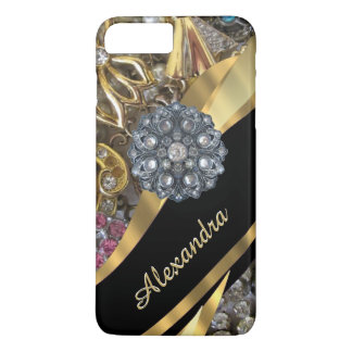 Gepersonaliseerde elegante gouden neushoorn Case-Mate iPhone case