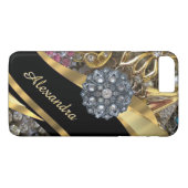Gepersonaliseerde elegante gouden neushoorn Case-Mate iPhone case (Achterkant (Horizontaal))