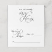 Gepersonaliseerde Elegante Grijze Monogram Namen H Plaatskaartje (Buitenkant ongevouwen)