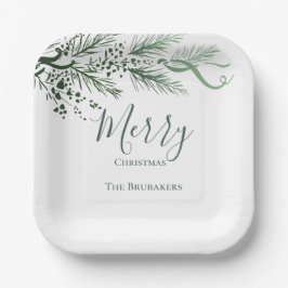 Gepersonaliseerde Elegante Hand getrokken Pine Ker Papieren Bordje