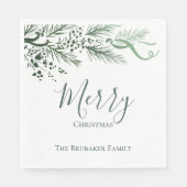 Gepersonaliseerde Elegante Hand getrokken Pine Ker Servet (Voorkant)