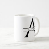 Gepersonaliseerde elegante Initiaal letter A Koffiemok (Voorkant rechts)