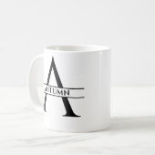 Gepersonaliseerde elegante Initiaal letter A Koffiemok (Voorkant links)